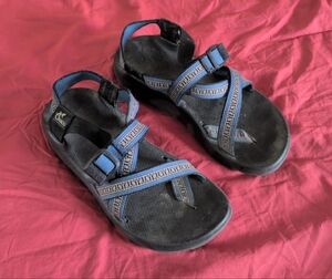 Chaco Black and Blue Strappy Sandals
